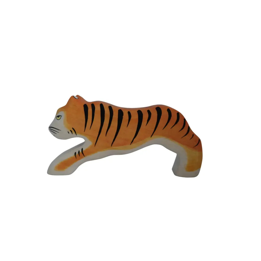 Orangener und schwarzer gestreifter Tiger Spielzeug für Kinder, Produkt namens Tiger