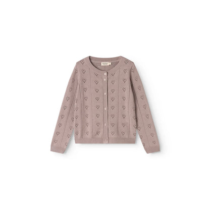 MarMar Copenhagen Tilda Strickjacke Pointelle Dusty Purple