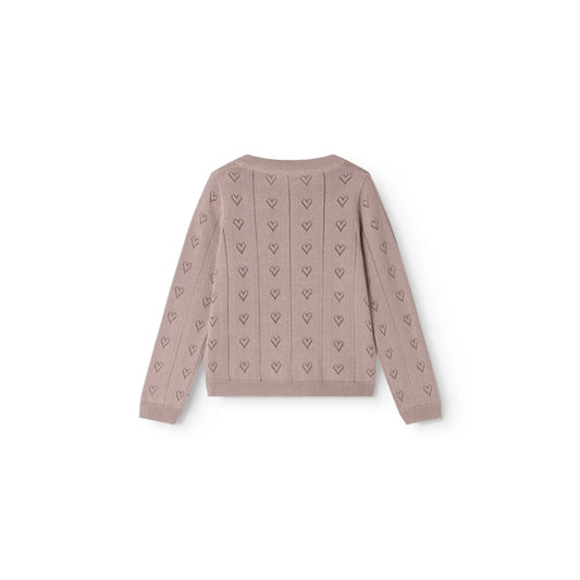 MarMar Copenhagen Tilda Strickjacke Pointelle Dusty Purple Rückseite