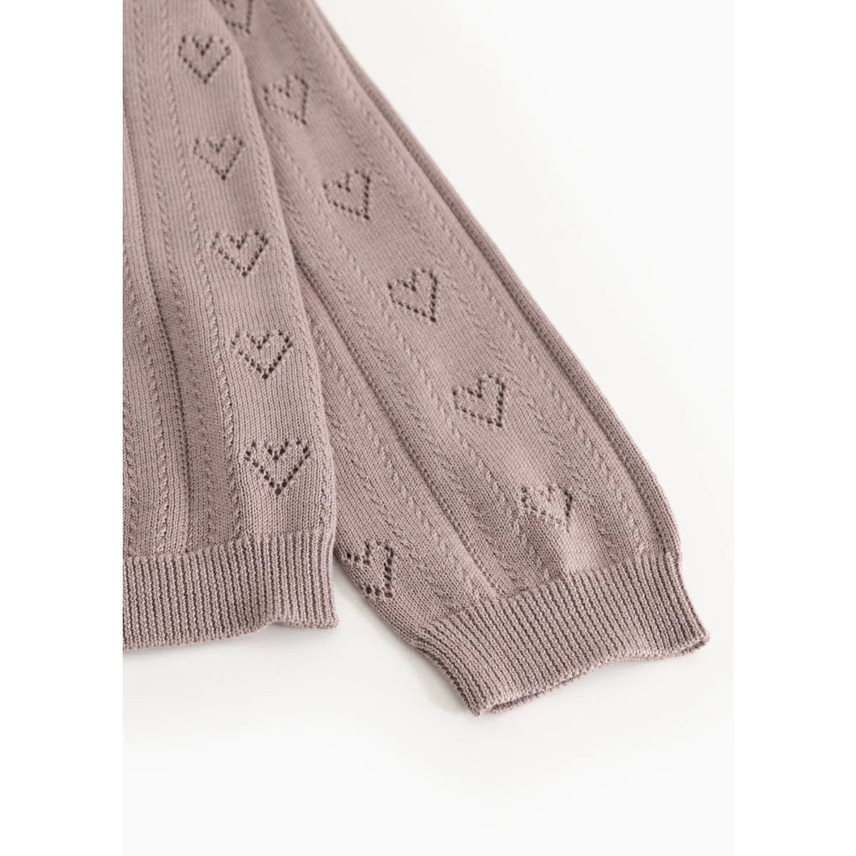 MarMar Copenhagen Tilda Strickjacke Pointelle Dusty Purple Detail