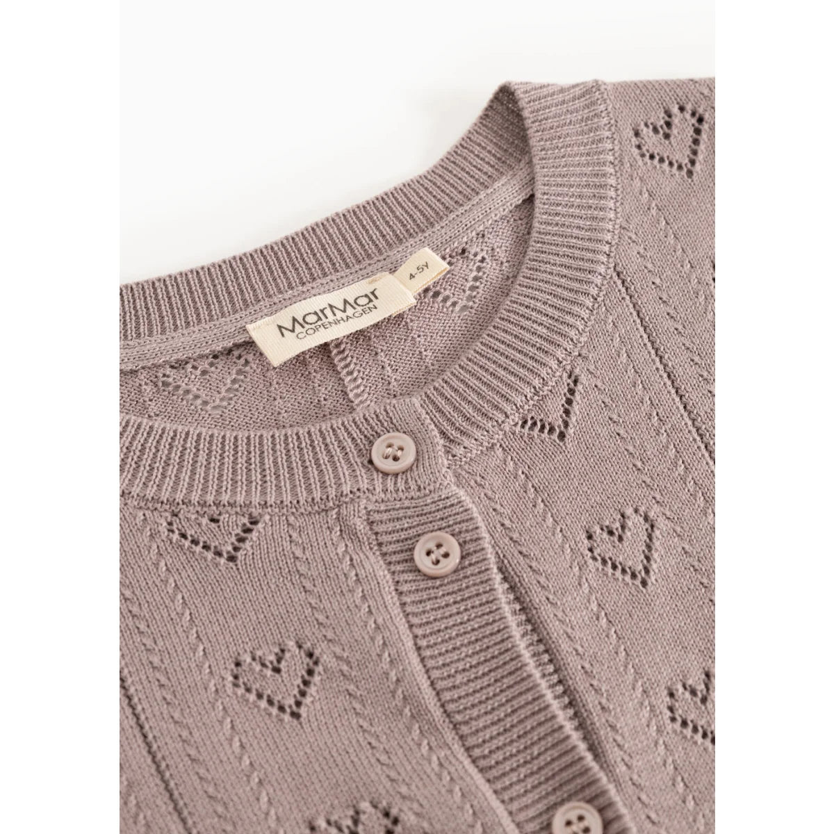 MarMar Copenhagen Tilda Strickjacke Pointelle Dusty Purple am Kind