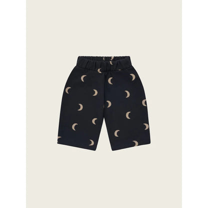 Dunkelblaue Shorts mit wiederholendem Halbmondmuster für Traveller Pants | Charcoal Midnight