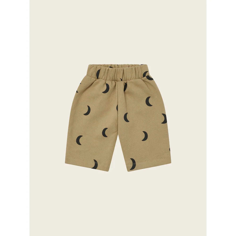 Khaki Shorts mit schwarzen Halbmondmuster für Traveller Pants Dusky Midnight