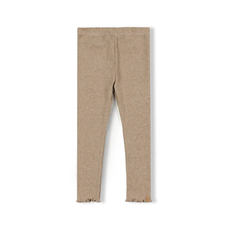 Beige gerippte Leggings aus dem Produkt Tub Legging in der Farbe Pebble