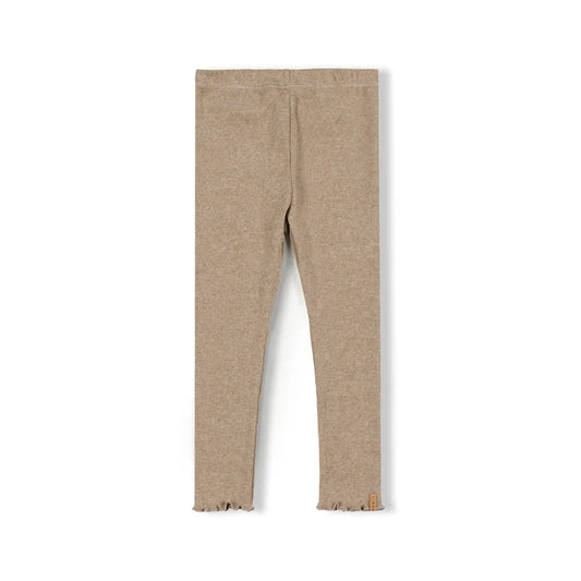 Beige gerippte Leggings aus dem Produkt Tub Legging in der Farbe Pebble