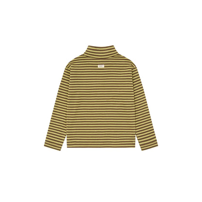 Organic Zoo Turtle Neck Top Chicory Stripes Rollkragen
