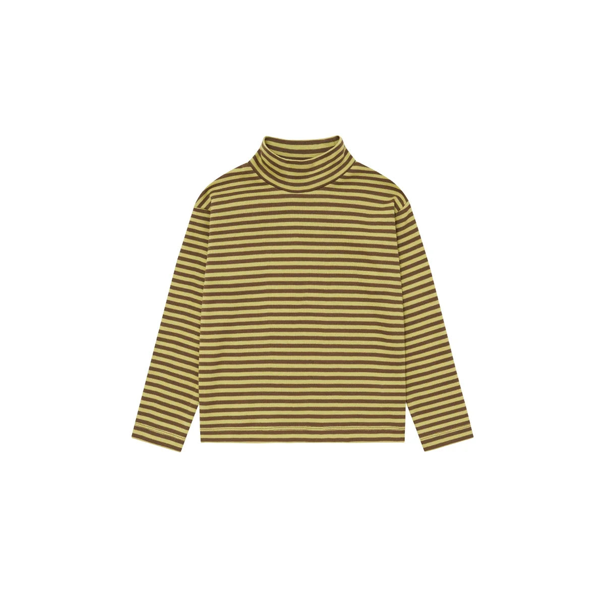 Organic Zoo Turtle Neck Top Chicory Stripes Detail