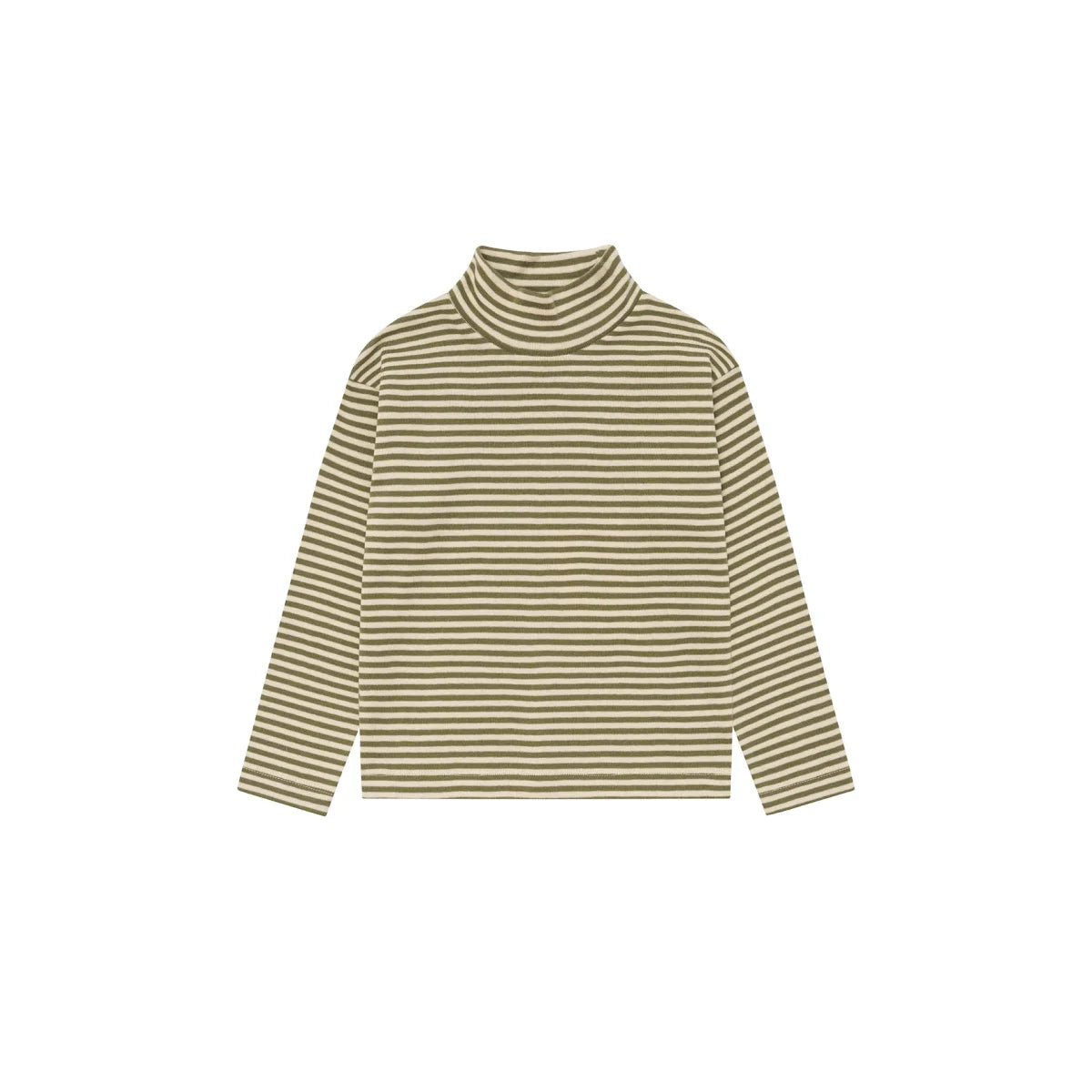 Organic Zoo Turtle Neck Top Fern Stripes Detail