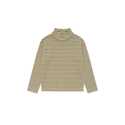 Organic Zoo Turtle Neck Top Fern Stripes Detail