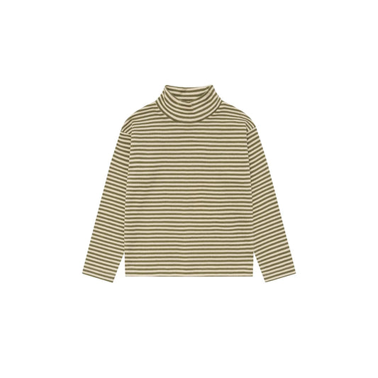 Organic Zoo Turtle Neck Top Fern Stripes Detail