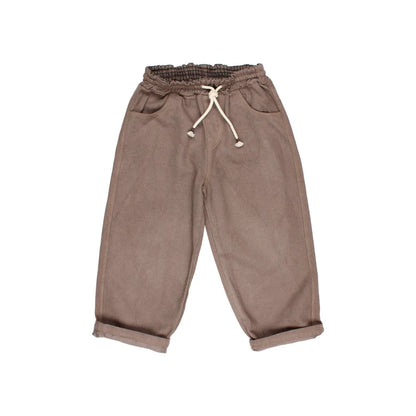 Braune Cordhosen mit Kordelzug, Teil des Produkts Twill Pants Taupe