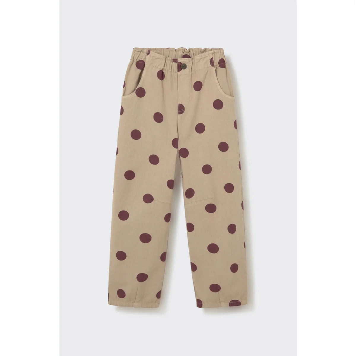 Cozmo Twillhose Atenas in Stone mit Punktemuster und elastischem Bund