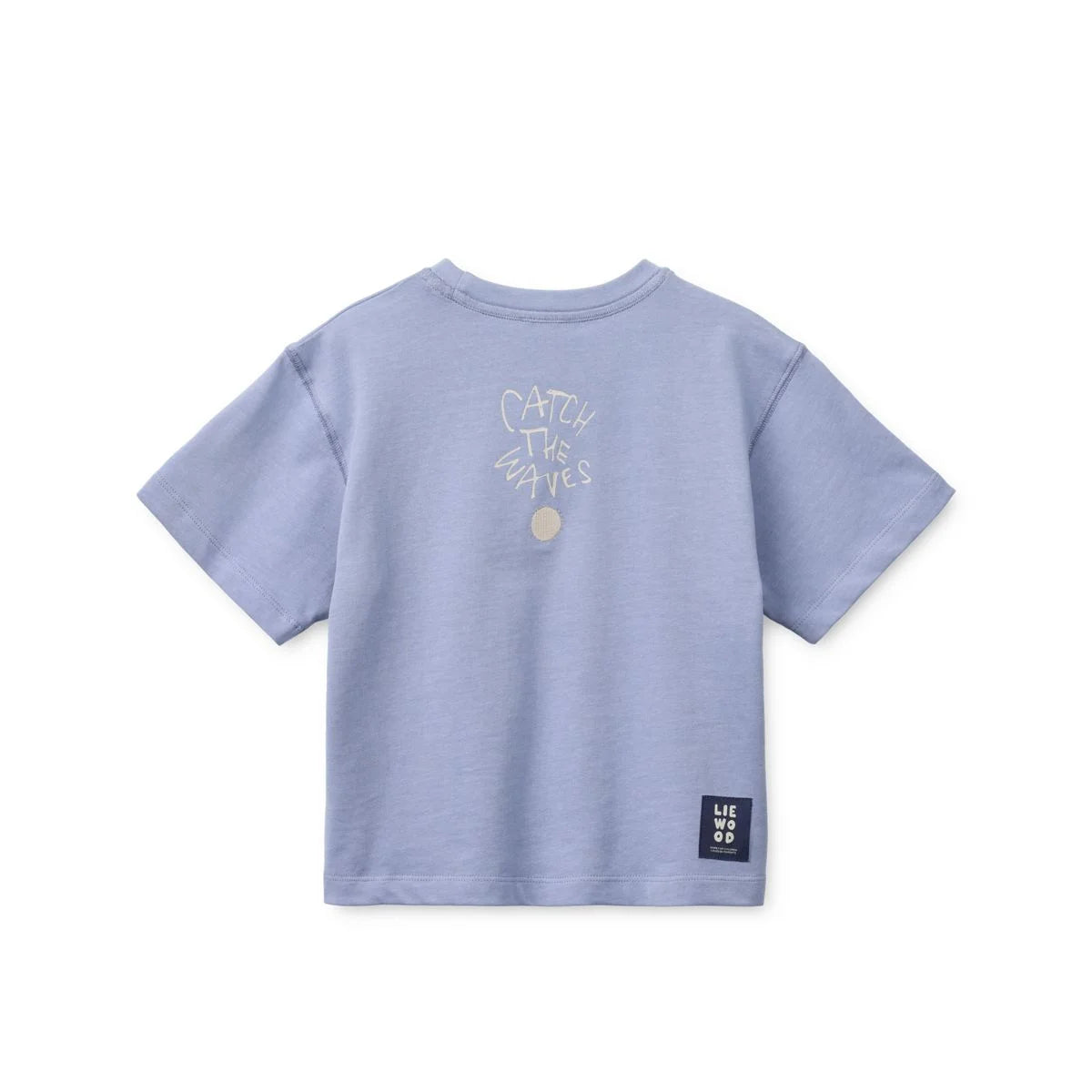 Dusty lavender Tyler Kurzarm-T-Shirt Surf mit Wellen-Grafik für nachhaltige Babykleidung Schweiz