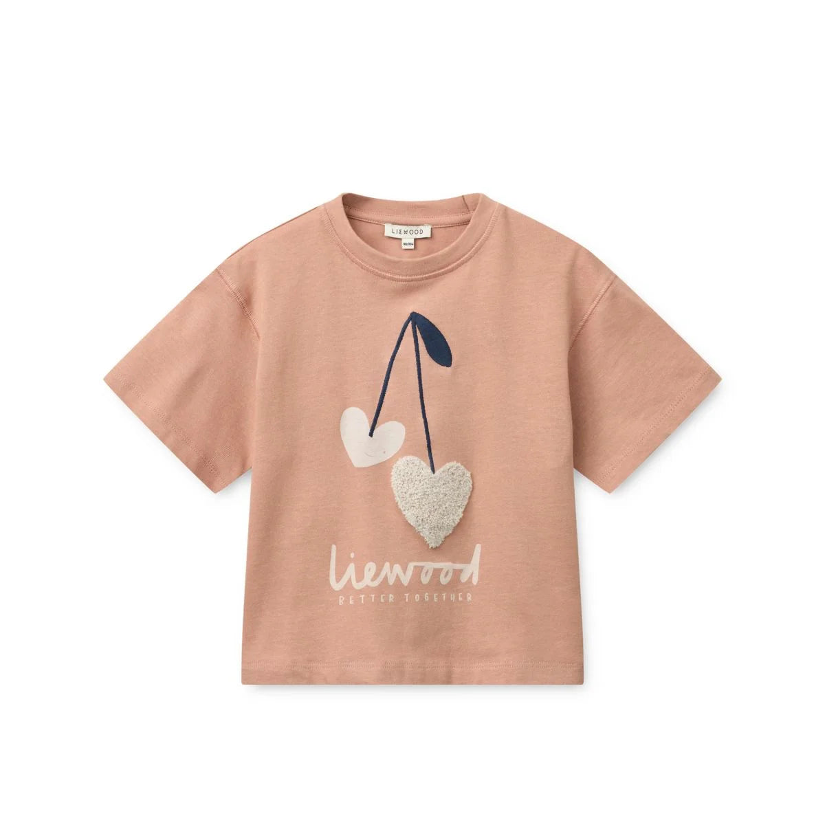Nachhaltige Babykleidung Schweiz: Herz-Kirschen T-Shirt Pale Tuscany