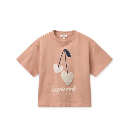 Nachhaltige Babykleidung Schweiz: Herz-Kirschen T-Shirt Pale Tuscany