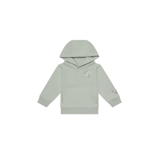 Hellgrüner Unisex Oversized Hoodie mit Peace-Symbol-Grafik