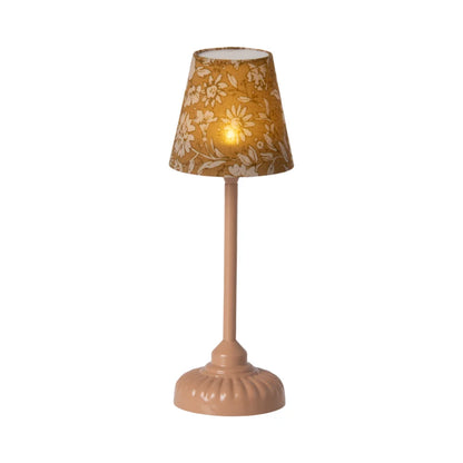 Pink Tischlampe mit floralem, goldenem Lampenschirm im Vintage-Stil Maus Dunkeln Powder