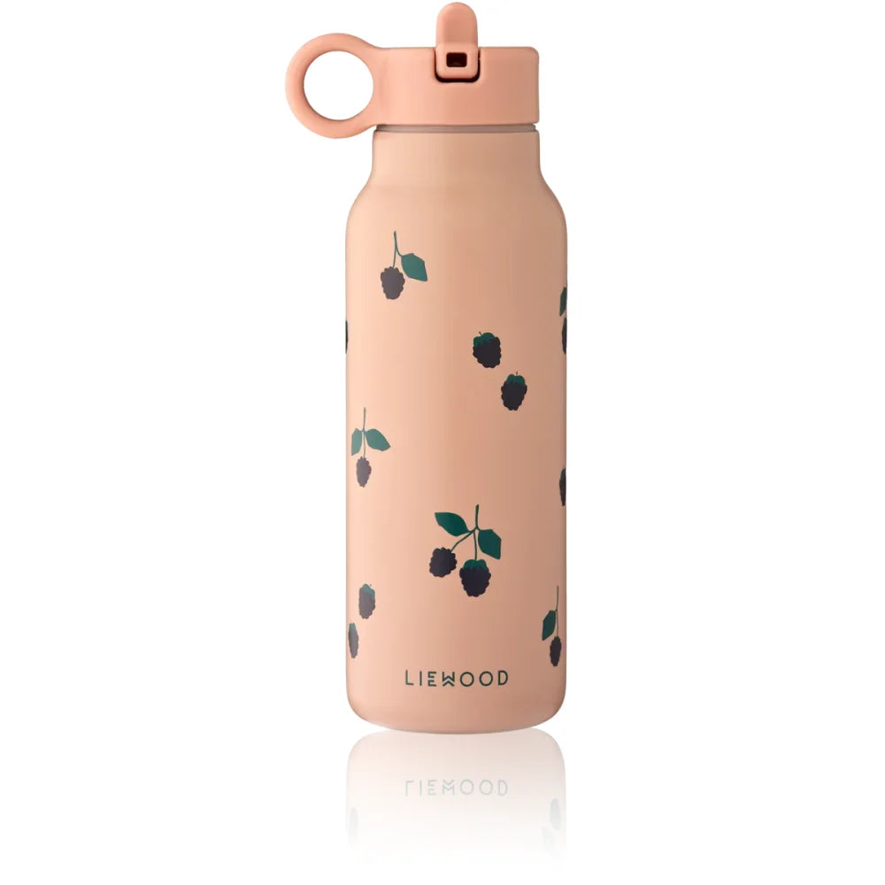 Peachfarbige Wasserflasche mit Beerendesign aus dem Produkt Wasserflasche Falk 350 ml Berry Pale Tuscany