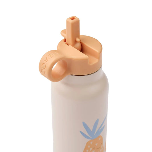 Recycelter Edelstahl Wasserflasche Falk 350 ml mit Ananas-Design und Deckel