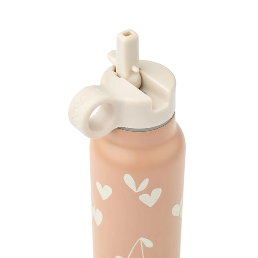 Blushrosa recyceltem Edelstahl Wasserflasche Falk 350ml mit Herz-Muster