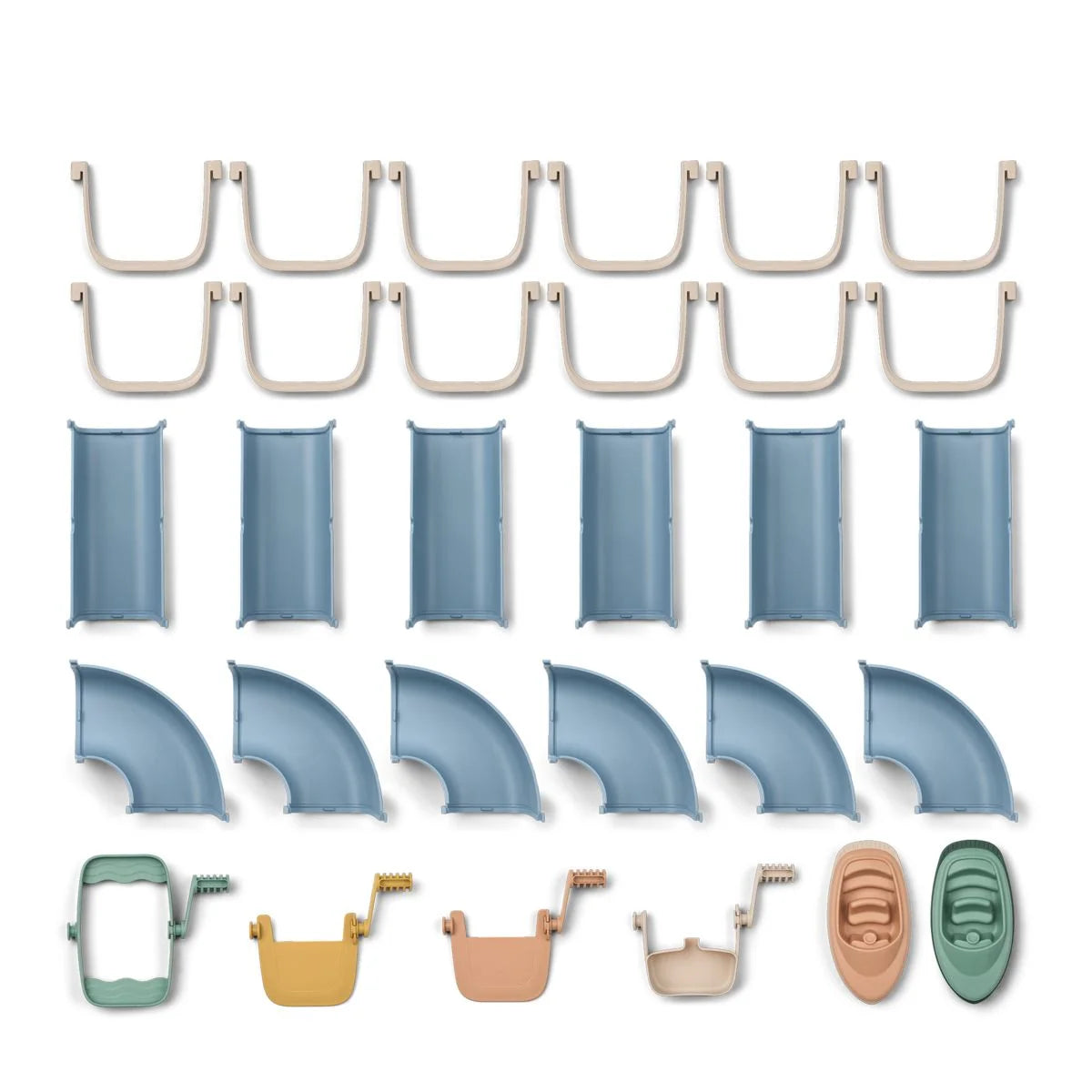 Pastellfarbene Bausteine Wasserstrassen-Set Cassian Beach blue multi mix