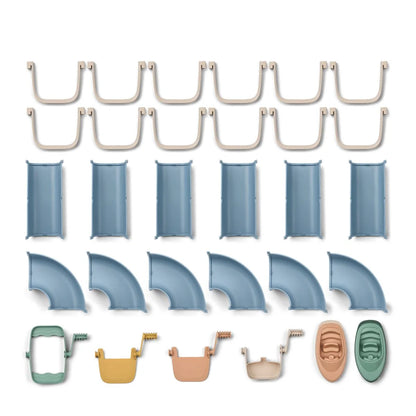 Pastellfarbene Bausteine Wasserstrassen-Set Cassian Beach blue multi mix