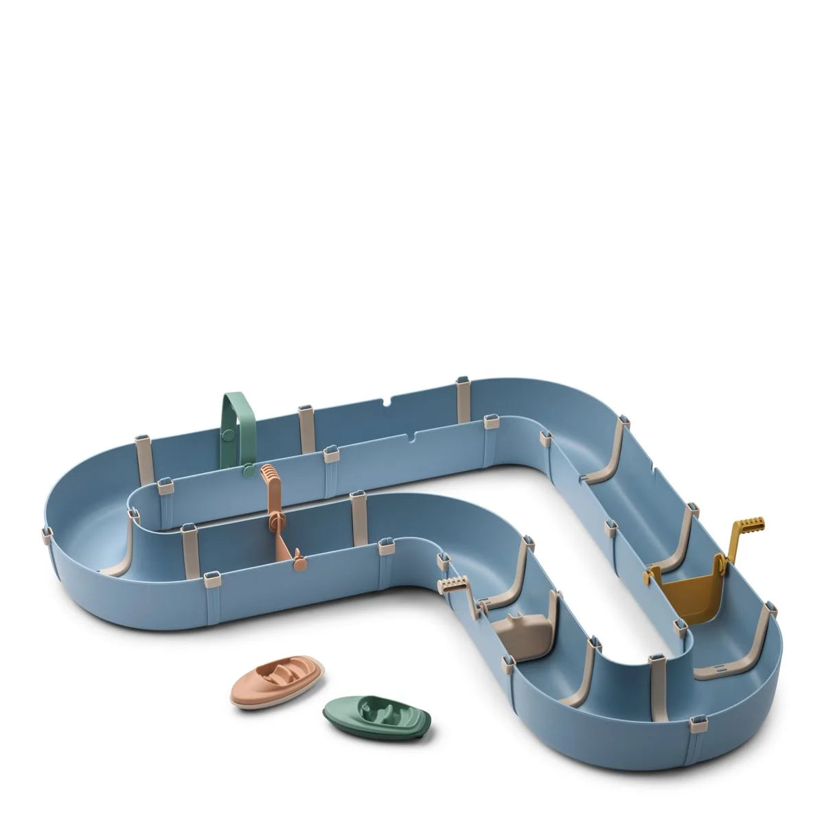 Blauer Plastikspiel-Wasserstrassen-Set Cassian mit bunten Booten, beach blue multi mix