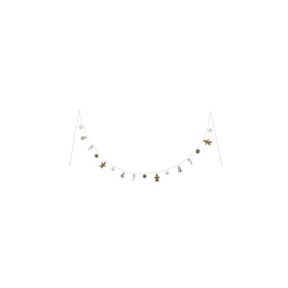 Festive Weihnachtsgirlande mit Charms wie Lebkuchen, Sternen, Glocken und Zuckerstangen