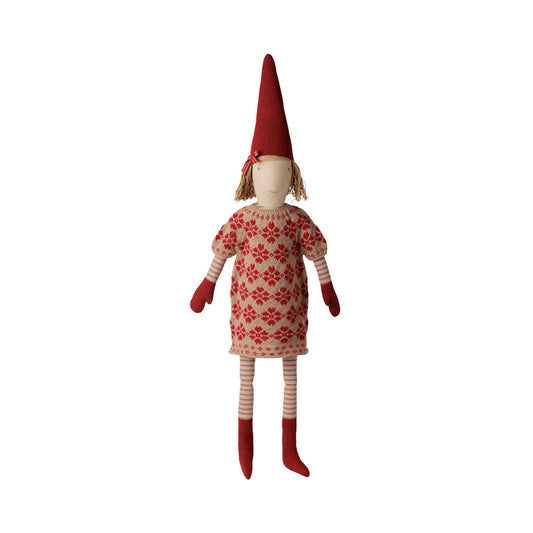Maileg Wichtel Grösse 5 Mädchen Strickkleid mit Blumen
