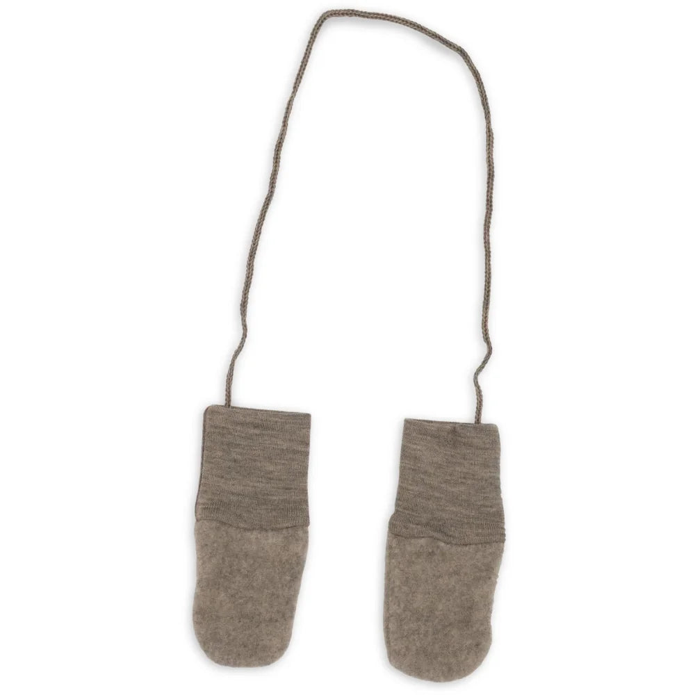 Engel Wollfleece Baby Handschuhe Walnuss