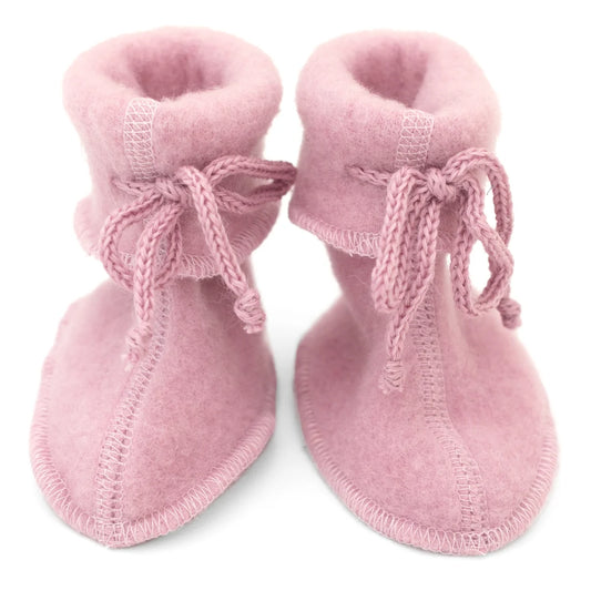Engel Wollfleece Babyschühchen in Rosenholz Melange
