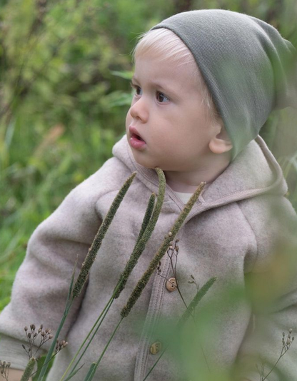 Engel Wollfleece Kapuzenjacke | sand melange - Wollfleece