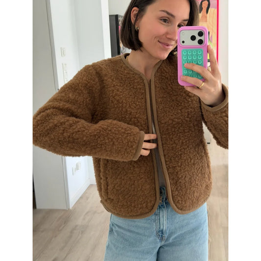 WOLLBEBI Damen-Wolljacke Romi in Braun