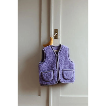 WOLLBEBI Wollweste Teddy Kids in Lila