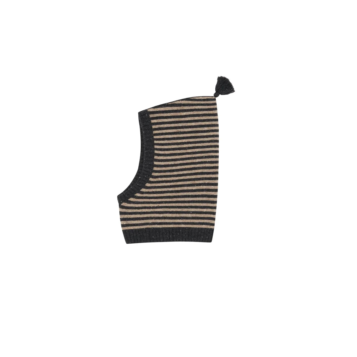Organic Zoo Wool Balaclava Charcoal Stripes