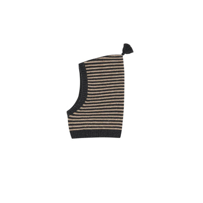 Organic Zoo Wool Balaclava Charcoal Stripes