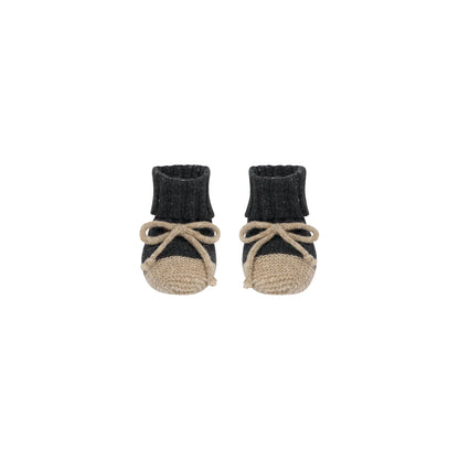 Organic Zoo Wool Booties Charcoal Detail