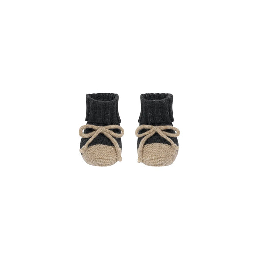 Organic Zoo Wool Booties Charcoal Detail