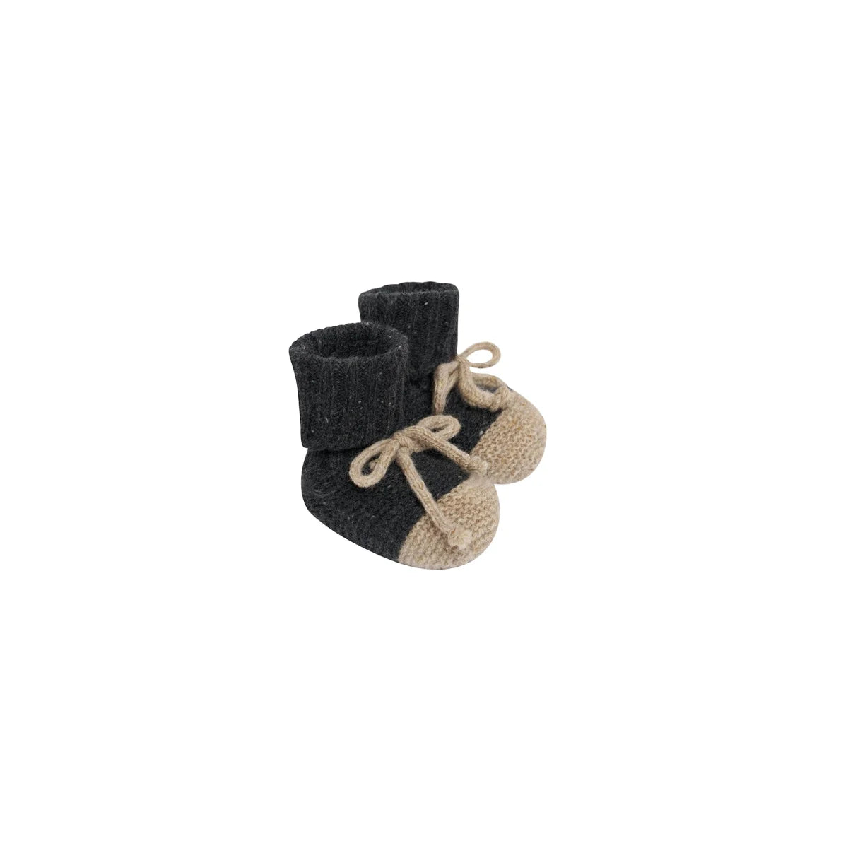 Organic Zoo Wool Booties Charcoal Schnürchen