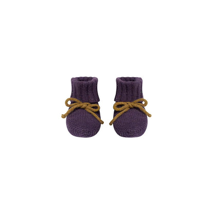 Organic Zoo Wool Booties Fig Detail