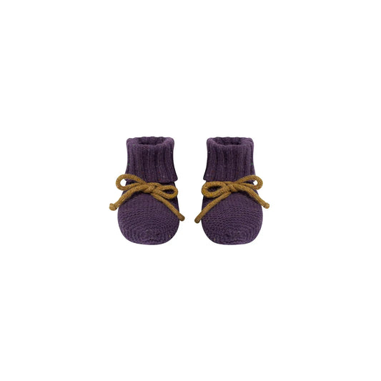 Organic Zoo Wool Booties Fig Detail