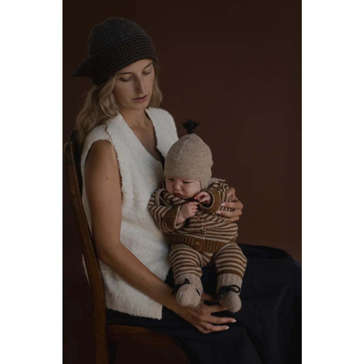 Wool Booties | Oatmeal Charcoal