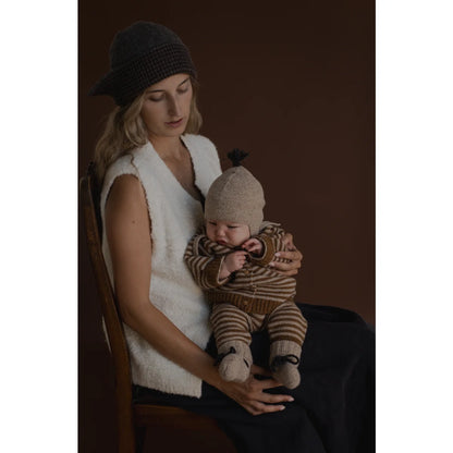 Wool Booties | Oatmeal Charcoal