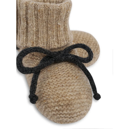 Organic Zoo Wool Booties Oatmeal Charcoal