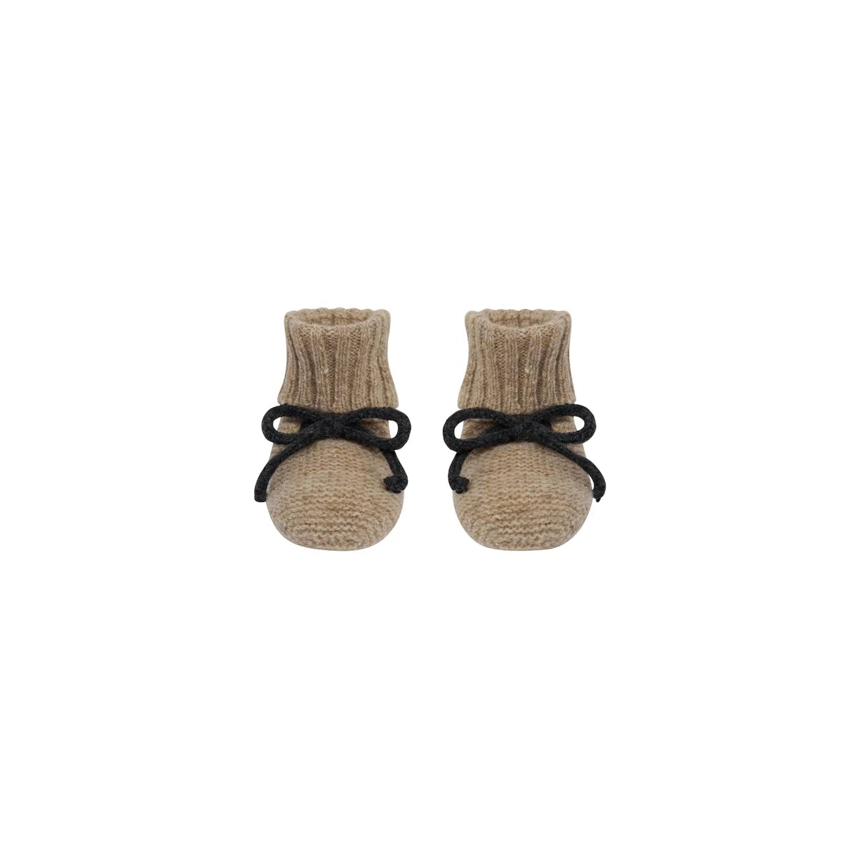 Organic Zoo Wool Booties Oatmeal Charcoal Detail