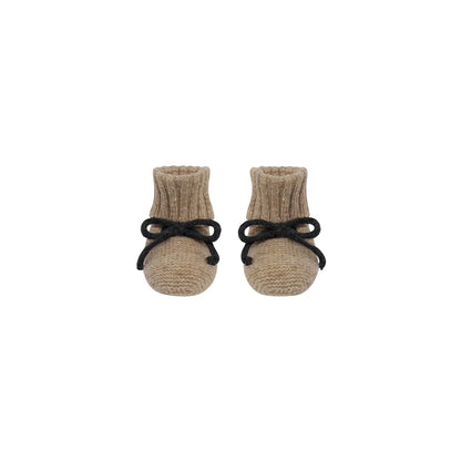 Organic Zoo Wool Booties Oatmeal Charcoal Detail