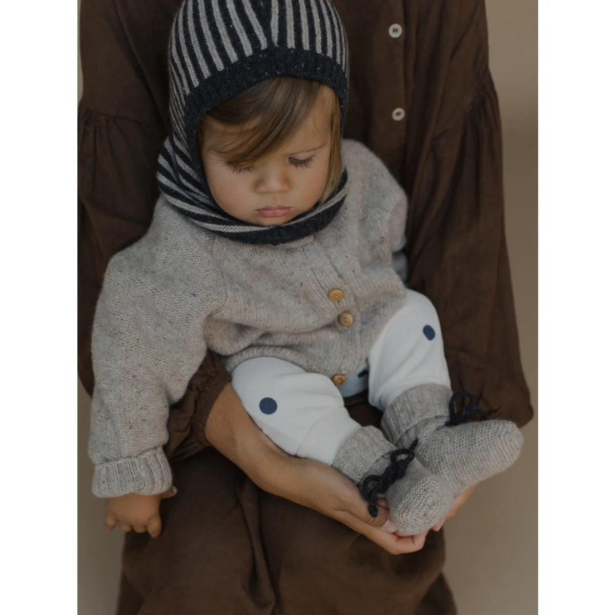 Wool Booties | Oatmeal Charcoal