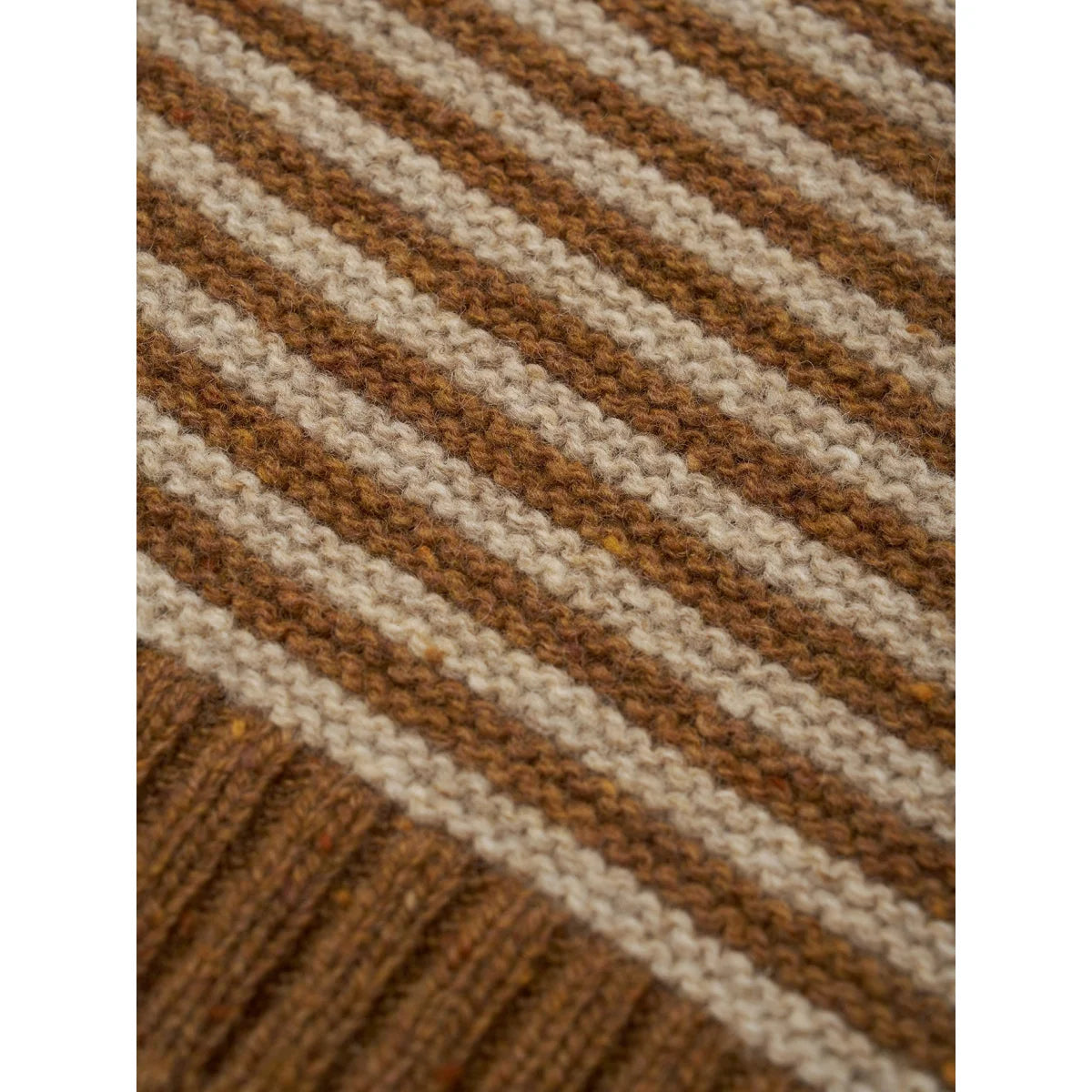 Organic Zoo Wool Cardigan Chestnut Stripes