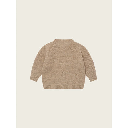 Beige gestrickter Wool Cardigan Oatmeal mit langen Ärmeln, super bequem und stylisch