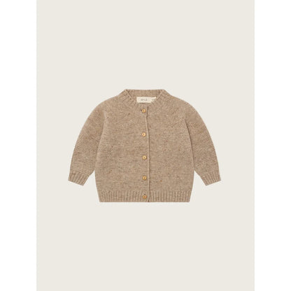 Beige Kinder-Knitted-Cardigan mit Knöpfen aus Wool Oatmeal Style